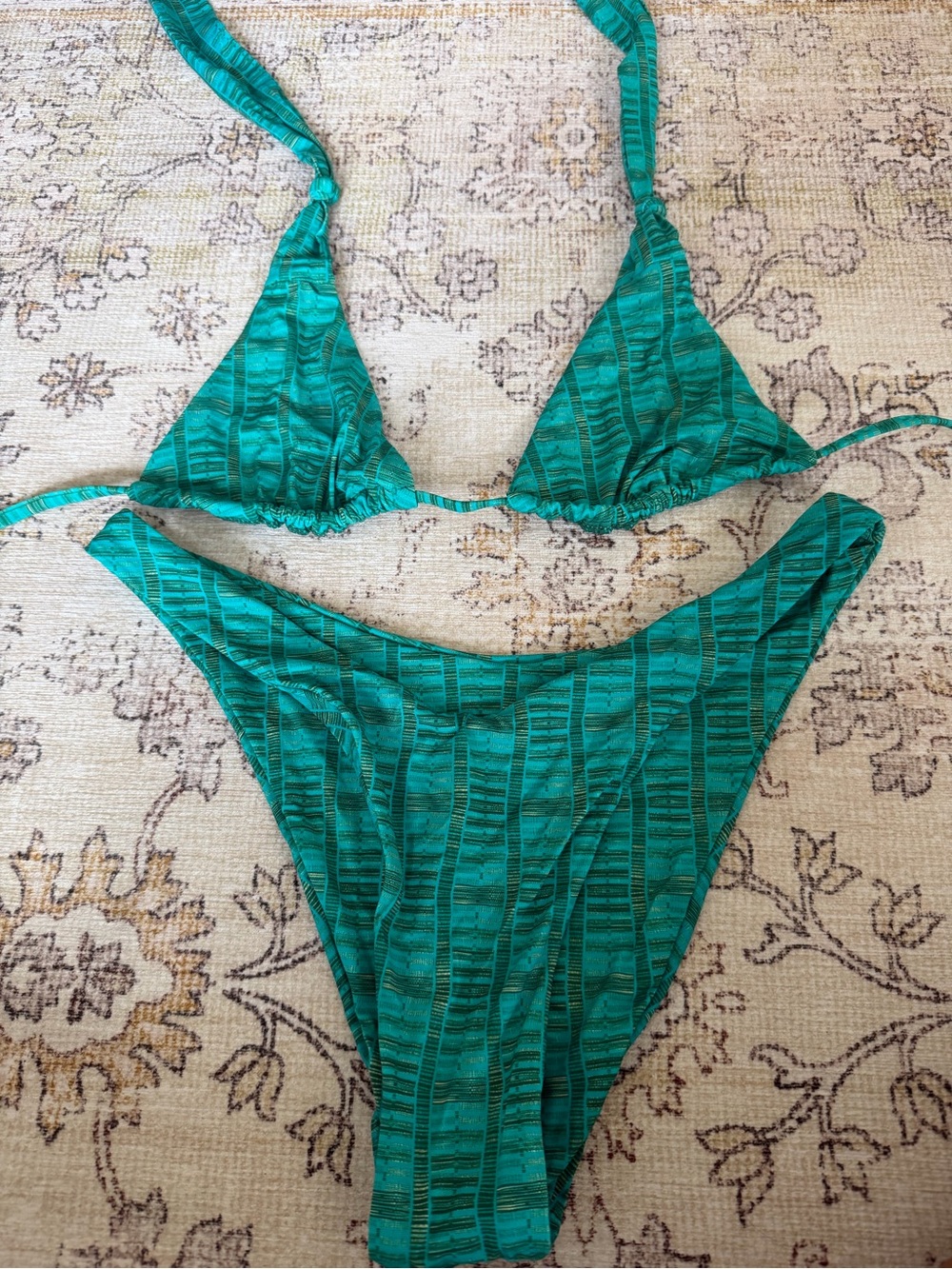 Grey Bandit Indigo Knot Triangle Bikini Set